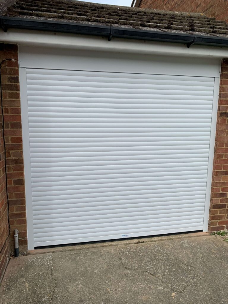 white roller shutter garage door