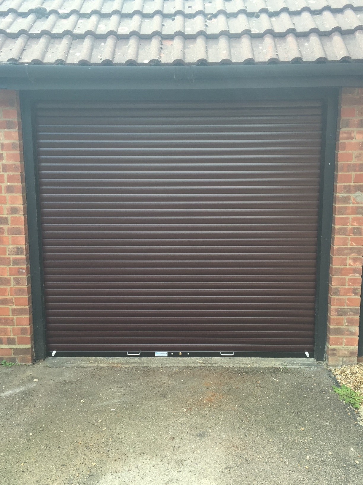 brown roller shutter garage door