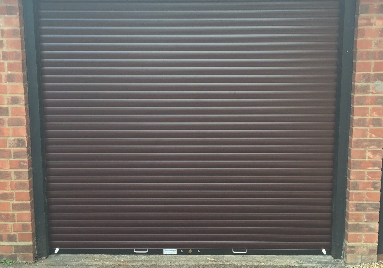 brown roller shutter garage door