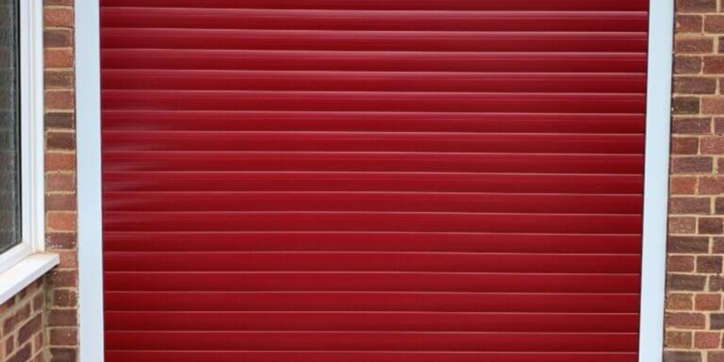 red roller shutters